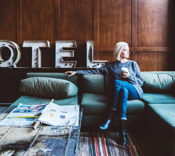 PR freelancer sat in agency reception